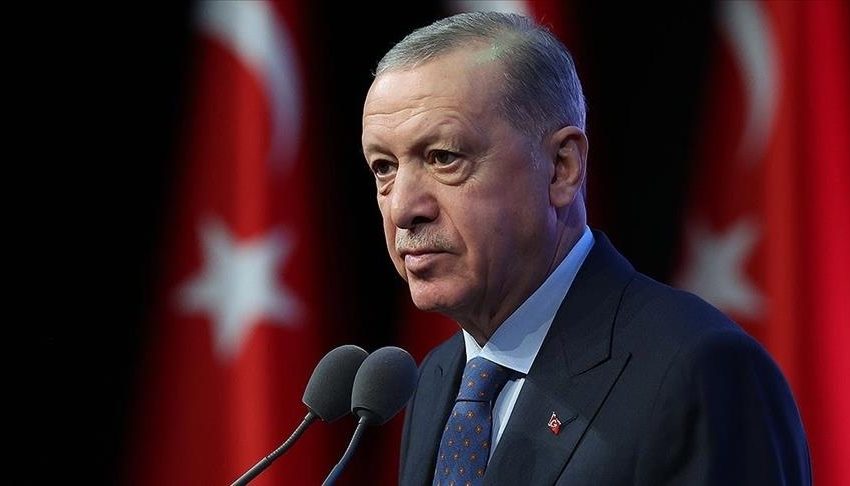 Turkish President Recep Tayyip Erdogan inaugu...